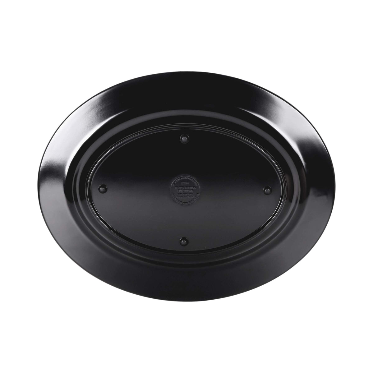 18" x 14" Black Oval Heavy-Duty Wide Rim Melamine Plastic Serving Platter by Elite Global Solutions – 18" x 14", Melamine, Black, Model M18OV-B
