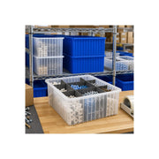 Dividable Grid Storage Container by QUANTUM STORAGE SYSTEMS – 17L x 11W x 8H, 1436.0 cubic_inches, Plastic, Red, Pack of 8