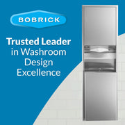 ClassicSeries Recessed Convertible Paper Towel Dispenser/Waste Receptacle by Bobrick – 15.19 x 7.09 x 56, Stainless Steel, Model 3944