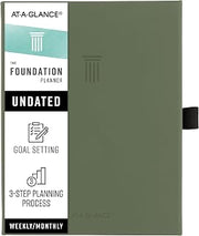 AT-A-GLANCE Foundation Planner, Undated Inspiration Journal, Set Goals, Track Progress, Create Habits, Weekly & Monthly, Small, 5-3/4" x 8-1/4", Green (FD-200-60)