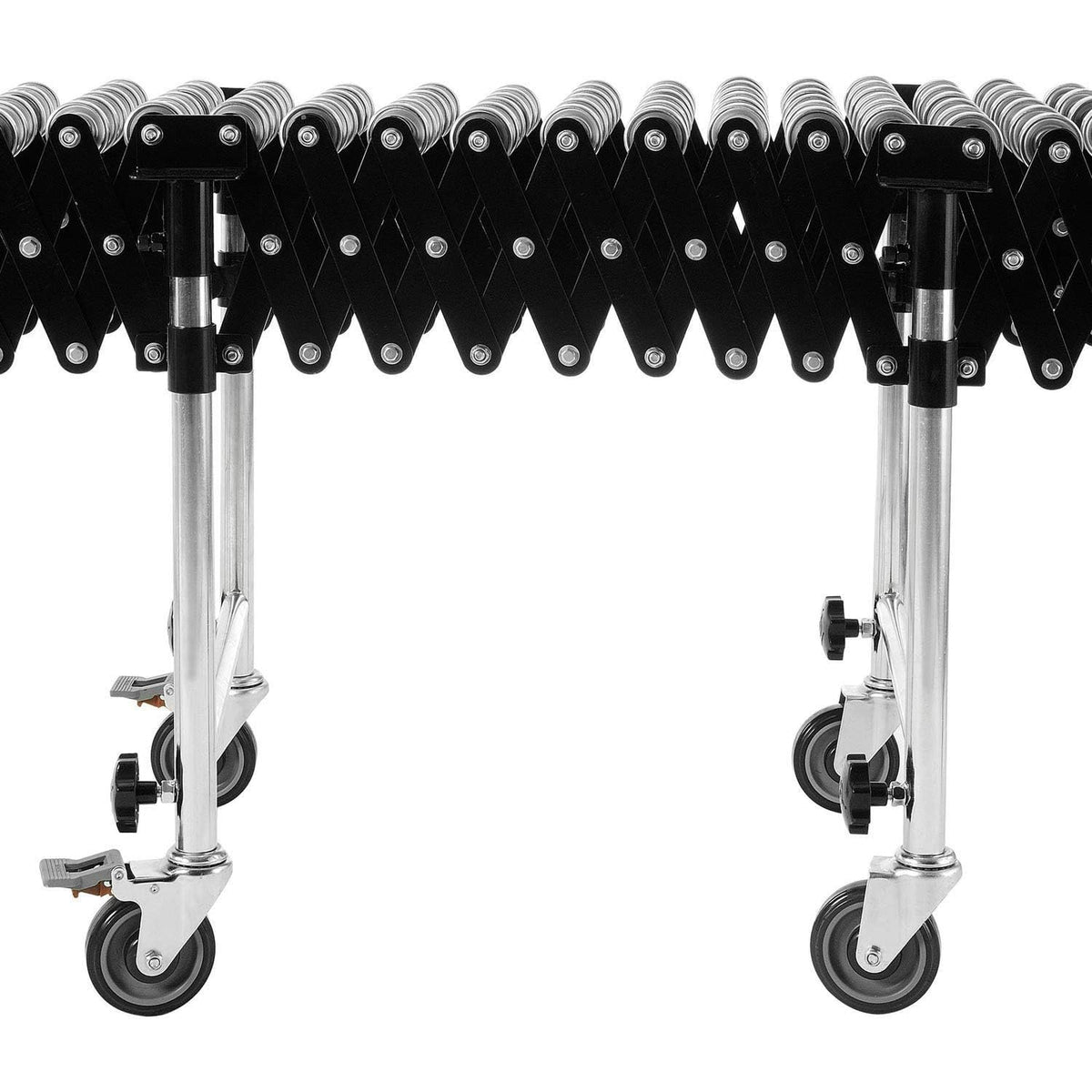 18" W Portable Flexible & Expandable Conveyor by Global Industrial – 86"L x 18"W x 10"H, Alloy Steel, Model 168112