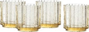 Fortessa Mahalo Stackable Glass, 11 Oz. Double Old Fashioned (Set of 4), Ginger Gold