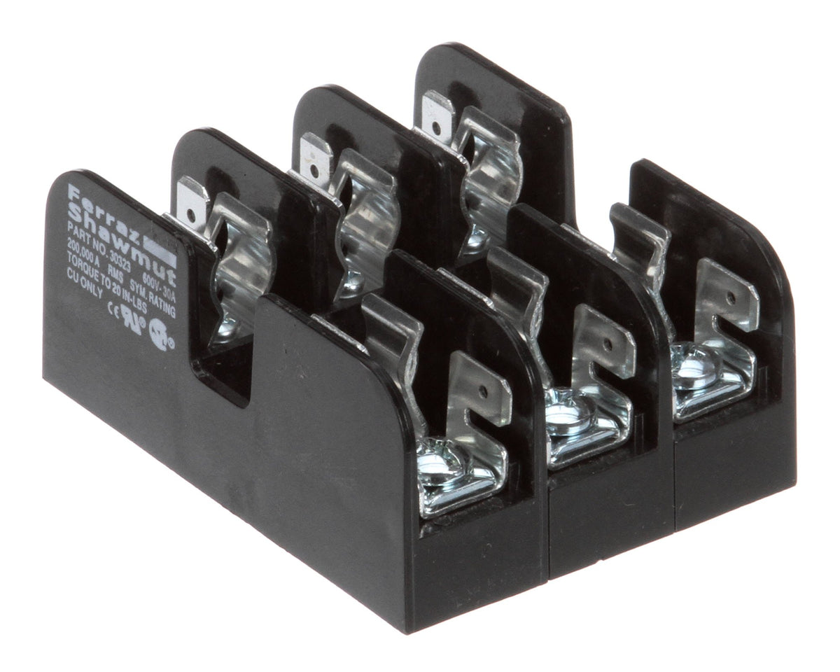Fuse Block; 3 Pole;30A;600V - Genuine OEM Replacement Part by Bakers Pride – Stainless Steel, black, Model P1166A