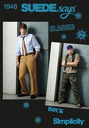 Simplicity Sudesays Collection Sewing Pattern 1948 Mens Jeans, Size AA (34-36-38-40-42)