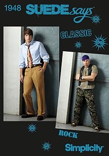 Simplicity Sudesays Collection Sewing Pattern 1948 Mens Jeans, Size AA (34-36-38-40-42)