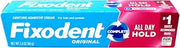 Fixodent Denture Adhesive Cream Original, All Day Hold for Fulls and Partials, 2.4 oz - 9 Pack