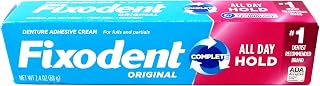 Fixodent Denture Adhesive Cream Original, All Day Hold for Fulls and Partials, 2.4 oz - 9 Pack