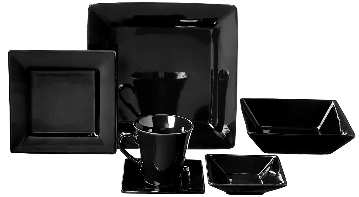 10 Strawberry Street Black / 45 PC / 1 Dinnerware Sets