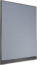 Global Industrial Office Partition Panel, 60.25 Inch W x 76 Inch H, Blue, Non-Electric, with Raceway, for Office Design and Productivity Enhancement