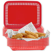 Cash and Carry Grande Basket, Red, Platter Food Basket, Durable Design, Ideal for Serving and Display, Versatile Use, Pack of 12, Vibrant Red Color by Tablecraft – Model C1077R