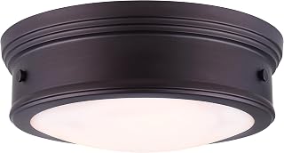 Canarm LTD IFM624A13ORB Boku ORB 2 Bulb 13 Inch Flush Mount Oil Rubbed Bronze with Flat Opal Glass , Oil-rubbed Bronze