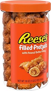Reese's Filled Pretzels Peanut Butter Nuggets Jar, 18 oz