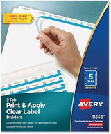 Avery AVE11556 - Print and Apply Index Maker Clear Label Dividers