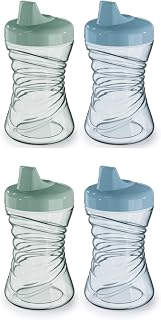 NUK First Choice Fun Grips Hard Spout Straw Cup 2.0, 10 oz. Sippy Cup with Handles, 4-pack
