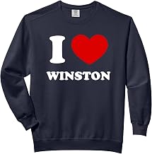 I Love Winston I Heart Winston Funny First Name Winston Comfort Colors Adult Sweatshirt