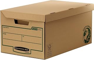 Bankers Box 4470809 Archive Box, Cube with Hinged Lid, Pack of 10