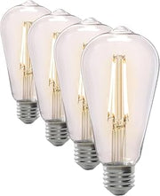 Feit Electric Motion Sensor, Non-Dimmable, Indoor/Outdoor LED Bulb with Exposed Filament, ST19 on E26 Base, High CRI, 60 Watts Equivalent, 2700K, Soft White - ST19CL927CA/MM/FILED (Pack of 4)