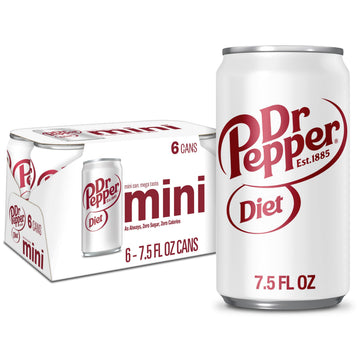 DIET - MINI CANS by Dr Pepper – 7.5 Fl Oz (Pack of 6), Pack of 6, Model 7800000205