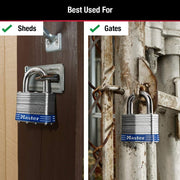 Master Lock Silver / 1 / 1 Pack Keyed Padlocks