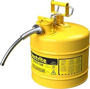 Justrite Type II Diesel Fuel Can, Yellow Galvanized Steel, FM Approved
