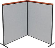 Global Industrial 48-1/4"W x 61-1/2"H Deluxe Freestanding 2-Panel Corner Room Divider, Gray