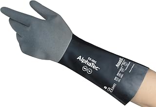 Ansell AlphaTec 53-001 Chemical Protection Gloves Size 9, White & Black (Pack of 72)