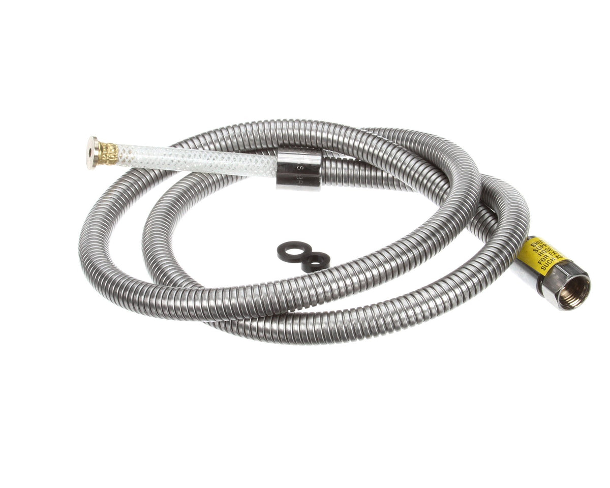 68-Inch Flexible Stainless Steel Hose by T&S Brass – not_applicable, 1.0 load, Polished chrome plated brass end fittings and stainless steel hose, Model B-0068-H2A