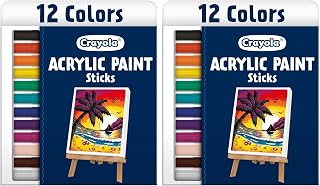 Crayola Acrylic Paint Doodle Sticks (12ct), Acrylic Paint Marker Set for Kids, Quick Dry, Multi-Surface, Less Mess, Kids Craft Supplies, Ages 8+ (Pack of 2)