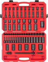TEKTON 1/2 Inch Drive Impact Socket Set, 78-Piece | SID92408