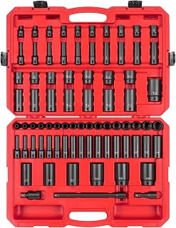 TEKTON 1/2 Inch Drive Impact Socket Set, 78-Piece | SID92408