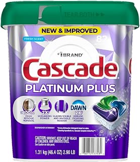 Cascade Platinum Plus Dishwasher Detergent, Fresh Scent, 82 Pacs with 24 bonus - 106 Pacs