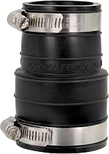 Fernco P1059-22 Flexible PVC Coupling For 2" Plastic Socket to Pipe Plumbing Connections (Pack of 5)