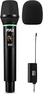 Pyle Professional USB Microphone System - 16-Channel Dynamic Portable Mic with Long-Range Clear Sound, Rechargeable Wireless Microphone for Singing, Stage, Church and Studio Usage
