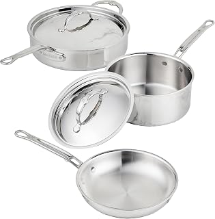Hestan ProBond Luxe 5-Piece Professional Clad Stainless Steel Cookware Set