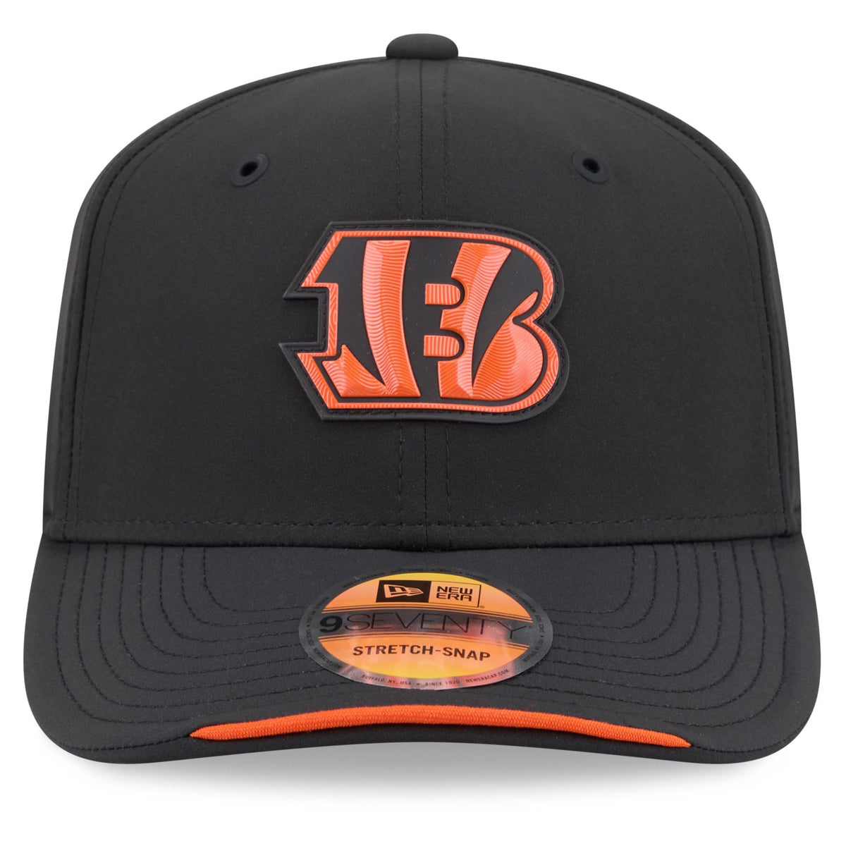 Men's Black Cincinnati Bengals Sideline 9SEVENTY Adjustable Hat by New Era – 84% Polyester/16% Elastane, Cincinnati Bengals, Black, Model 2026