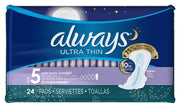 Pads Ultra Thin Size 5-24 Count (3 Pack) by Always – Regular, Cotton, Pack of 3, Model PPAX1422675