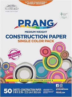 Pacon 7603 Construction Paper, 58 lbs., 9 x 12, Sky Blue, 50 Sheets/Pack