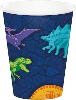 Creative Converting Dino Dig 9 oz Paper Hot/Cold Cups, 8 Count