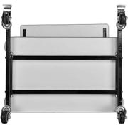 Mobile Computer Workstation with Keyboard & Mouse Tray by Global Industrial – 28.75"W x 21.88"D x 46"H, Steel/Laminate, Grey, Model 277216