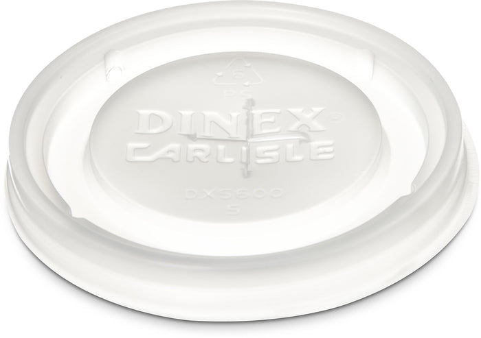 Dinex DX5600ST8714 Disposable Lid with Straw Slot for Fenwick DXFT6 and DXFT12 Tumblers, 0.01" Height, 3.25" Width, 3.25" Length, Polystyrene, Clear (Pack of 1000)