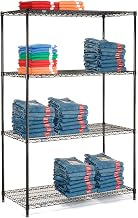 Nexel Black Epoxy, 4 Tier, Wire Shelving Starter Unit, 48"W x 24"D x 54"H