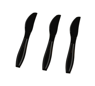 Fineline Settings Extra Heavy Cutlery Black Knives, Bulk Pack 1000 Pieces