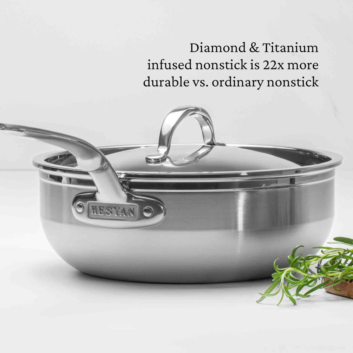 ProBond Forged TITUM - Professional Clad Stainless Steel by Hestan – 3.5 quarts, Stainless Steel, Model 5299