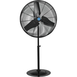 Premium 36" Non Oscillating Pedestal Fan - 1/2 HP - TEAO Motor - 8200 CFM by Continental Dynamics – 50"L x 41"W x 11"H, Alloy Steel, Black, Model SFSE-900.28.22