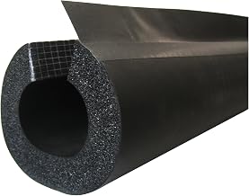 K-Flex 6RXLO100348 NBR/PVC Insul-Lock DS Tube with PVC Overlap Tape, 3-1/2" Nominal Insulation ID, 6' Length, 1" Wall Thickness, Black (Pack of 5)