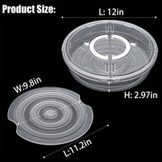 Lawei Pie Carrier Set, 12 Inch with Lid and Handle, Clear 3 Pack