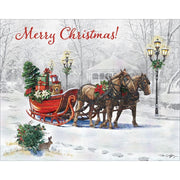 Sleigh Bells Ring Boxed Christmas Cards by Tim Coffey by Lang – 6.875" x 5.375", Paper, Multi Color, Pack of 18, Model 1004917