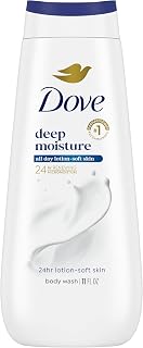 Dove Body Wash Deep Moisture for 24hr Lotion-Soft Skin Moisturizing Skin Cleanser with No Sulfates No Parabens 11 oz