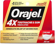 Orajel 4X Toothache and Gum Pain Medicated Pain Relief Cream, 0.33 Oz