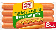 Oscar Mayer Bun-Length Franks Hot Dogs, 8 ct Pack, Turkey, 16 oz